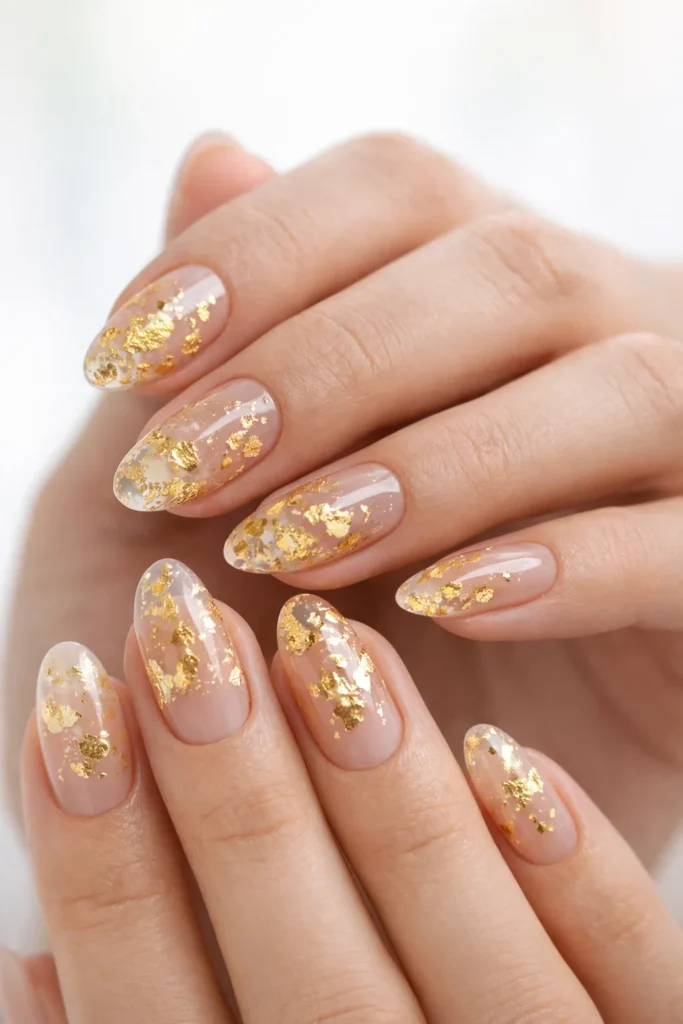 3D Gold Nail Designs