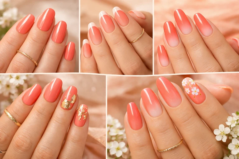 Peach Coral Nail Ideas