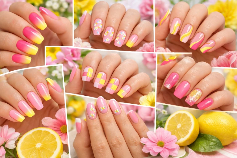 Pink and Yellow Nail Ideas