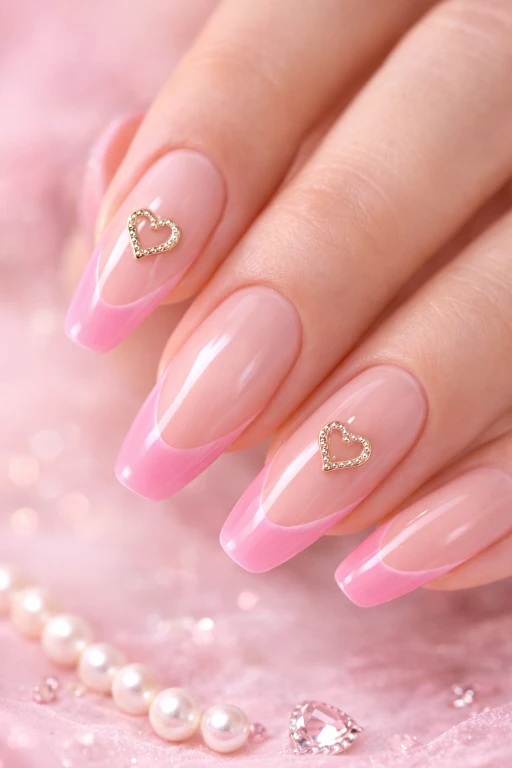 Pink French Tip Nails