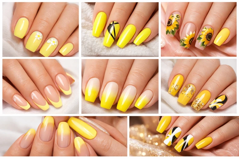 Trendy Yellow Nail Ideas