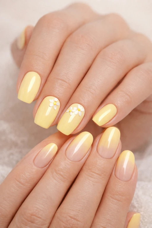 Trendy Yellow Nail Ideas