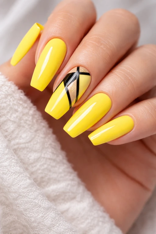 Trendy Yellow Nail Ideas